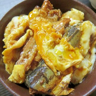 生姜風味のさんまのかば焼き卵丼